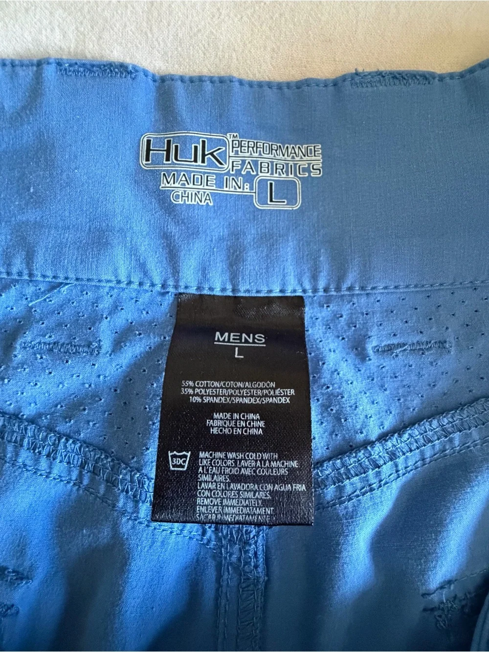 Huk Performance Fabrics Men's Blue 10.5”Cargo Fishing Shorts L 36W Pockets